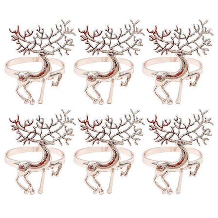 6 kpl Jouluservettirenkaat Seos Herkkä Hirvi Servettipidike joulujuhliin[HK]