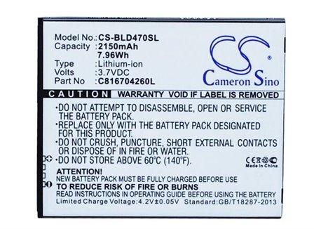 Batteri till SmartPhone, Mobil för BLU Dash 5.5, D470, D470U m.fl.