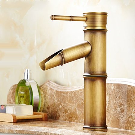 Messing bambus form vandhane enkelt håndtag varmt og koldt vand vandhane