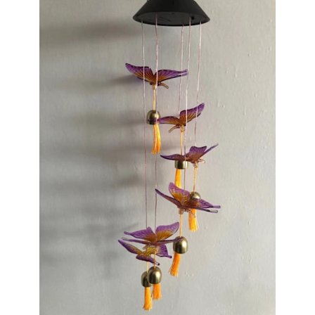 Solcellsdriven vindspel med LED, färgskiftande kolibri, fjäril, EVA-boll, trädgård, julklapp, utomhusdekoration