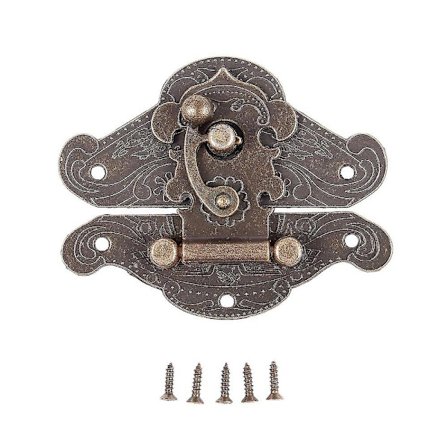 Antik Retro Vintage Dekorativ Lås Tre Smykkeboks Hasp Pute Kiste Lås Størrelse: Stor