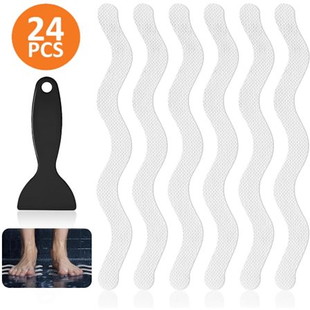 24 stk. - anti-skli klistremerker - 18*1,3 cm - S-form - anti-skli badeklistremerker - anti