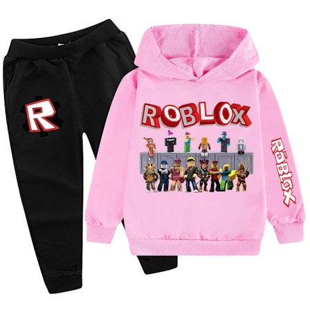 Roblox Børne Hættetrøjer Tøj Anime Spr Efterår Drenge Piger Hættetrøjer Sæt Børn Harajuku Mode Pullover Toppe+Bukser Sæt