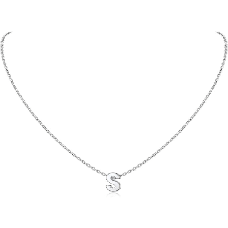 925 Sterling Silver Initial Halsband för Kvinnor Flickor Söt Liten Bokstav Smycken Personlig Gåva