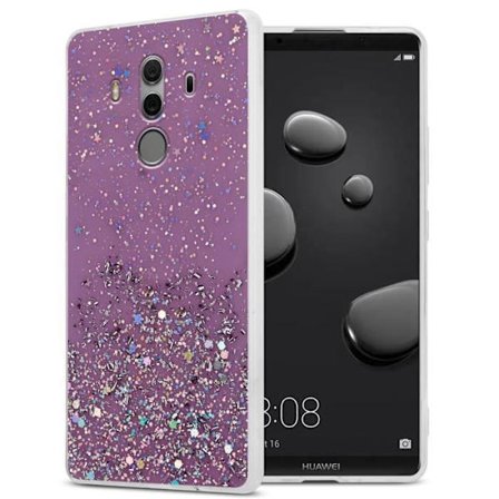 Fodral till Huawei MATE 10 PRO Fodral i lila med glitterfodral Skyddande silikon TPU Glitter paljetter