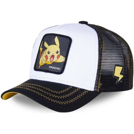 Tegneserie Pikachu Netthatt Baseballcaps Barnehatt Casual Utendørs Hvit White