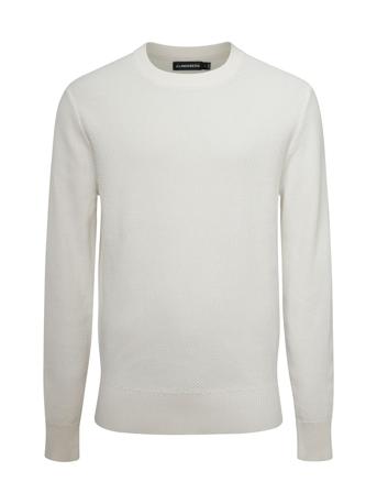 Oliver Structure Sweater Strikkegenser M. Rund Krage Hvit J. Lindeberg