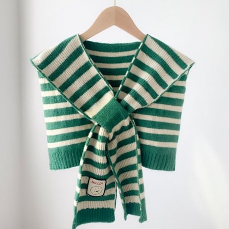 Strikk sjal falsk krage KHAKI