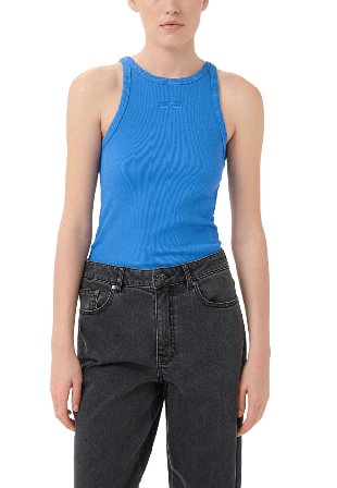 Gestuz DrewGZ sl logo tank T-shirt Linnen Dam Blå S