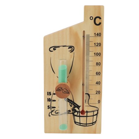 Dampbad sauna termometer og hygrometer guld træramme dobbelt meter vægmonteret indendørs solid (leverandørspecifikation: timeglas timing)