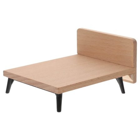 Lille dukkehus seng Miniaturseng Miniseng dekoration til dukkehus børn leger legetøj (11x8,5x5,5 cm)