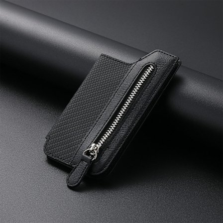 Flip Läder Plånboksfodral för Telefon, Klistra Fast på De Flesta Telefoner, Kortfodral för Telefon (Svart)