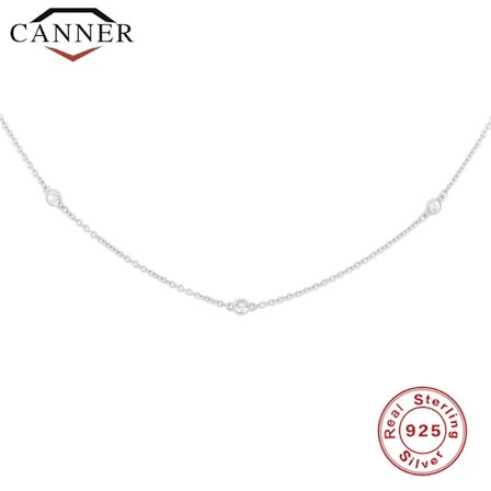 Enkel INS 925 Sterling Silver Choker Guld- och Silverkedja Stjärnhänge Korta Halsband för Kvinnor Charmig Cubic Zirconia Halsband Smycken