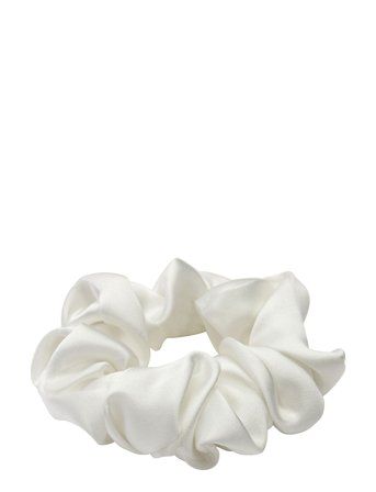 Lenoites Mulberry Silk Scrunchie - White - ONE SIZE
