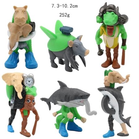 Ny italiensk Brainrot Monster Fusion Edition Tung Tung Tung Sahur Tralalero Tralala Anime Actionfigur Tecknad Ornament Present