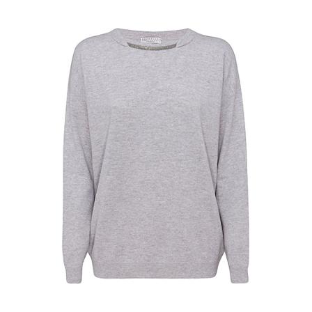 Brunello Cucinelli, Sweater Grijs, Dames, Maat:S