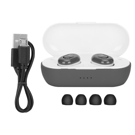 TWS-02 Dubbla öron stereo trådlösa headset hörlurar kompatibla med Bluetooth