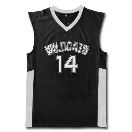 14 Zac Efron Troy Bolton East Wildcats Vintage baskettröja black S