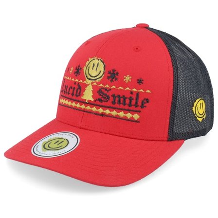 Ho-Ho-Hats - Rød trucker Caps - Ugly Christmas Logo Red/Black Trucker @ Hatstore