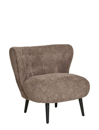 House Nordic Vea - Lounge Chair, Bouclé, Brown/Black - Brown - ONE SIZE