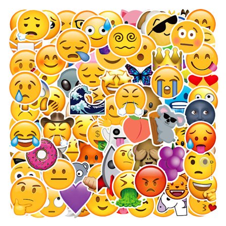 100 pakker med klistermærker med emoji-tema