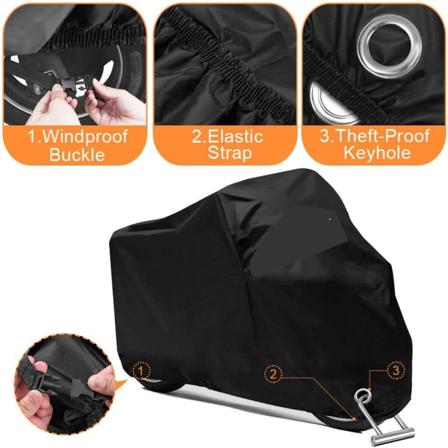 Moottoripyörän suojakansi, XXL 190T vedenpitävä polyesterikansi, kestävä