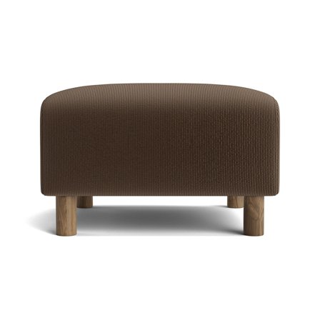 Toledo Pouf Hocker in Lisboa Braun, Cord-Optik, 45cm, bequemer Sitzplatz und Fußablage mit Nozag-Federung und stabilen Massivholzfüßen