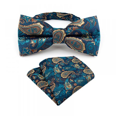 Sløyfer for menn Paisley Sløyfer Menn Selvbinder Sløyfe og Lommetørkle Sett Formell Smoking Bryllup Sløyfe Lommetørkle