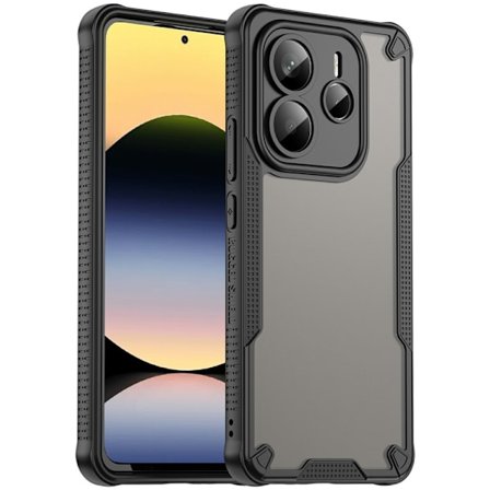 SKALO Xiaomi Redmi Note 14 5G Armor Hybrid Frosted Skal - Svart