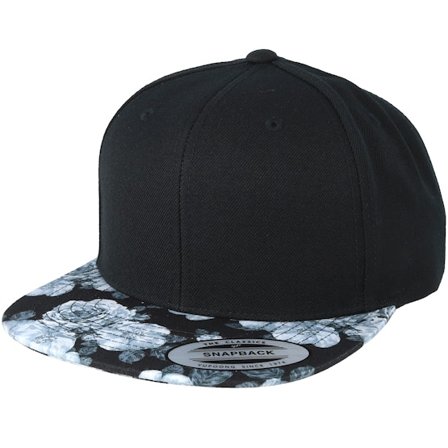 Yupoong - Roses Black/Grey Snapback Snapback Black Cap - @ Hatstore
