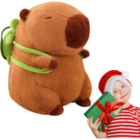 Söpö Kapibara-Pehmolelu 13,8 tuumaa, Täytetty Kapibara-Eläinlelu Kilpikonnan Reppua Kantaen, Kapibara-Pehmolelu Nukkea Tyyny Kapibara