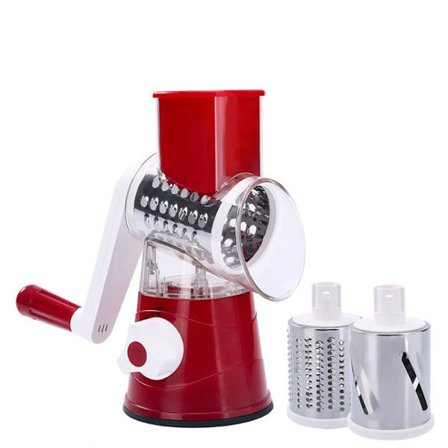 Roterende ostehøvel, Kjøkkenmandolin grønnsaksskjærer, Rød KLB