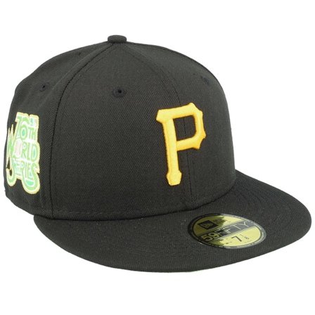 New Era - MLB Preto fitted Boné - Pittsburgh Pirates 59FIFTY Citruspop Black/Lime Fitted @ Hatstore