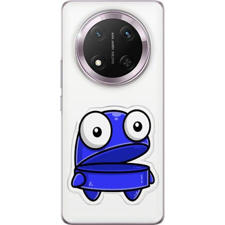 Kompatibel Mobilcover til Honor Honor Magic7 Lite Blå tegneseriefigur med åbent udtryk og store øjne i sjov illustration