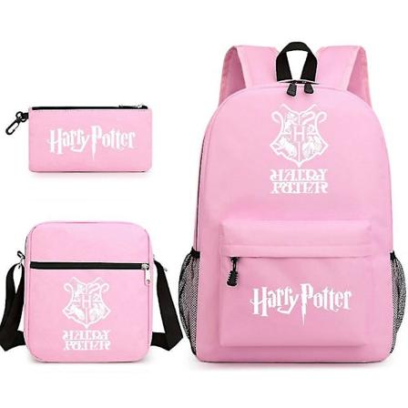 Barnens Harry Potter tredelad skolväska tryckt stor kapacitet utomhusryggsäck #2 pink