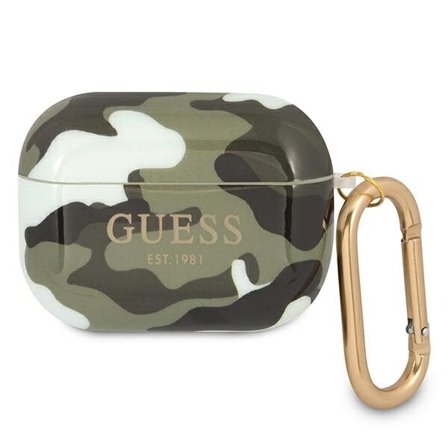 Guess GUAPUCAMA AirPods Pro -suojus vihreä/khaki Camo-mallisto