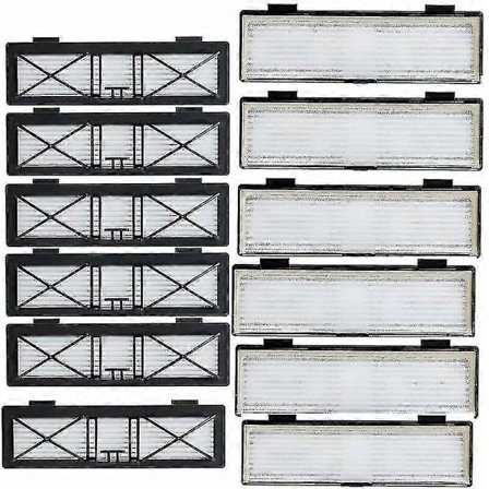 12-pack Anslutna Filter för Neato Botvac, Neato Botvac Connected Series D80 D5 D3 D85 D7 med Gratis Rengöringsborste