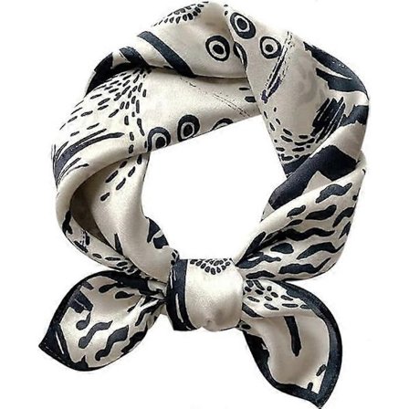 Mulberry Silke Skjerf Lite Firkantet Skjerf 53 x 53 cm Nakkeskjerf Pustende Lettvekt for Kvinner, svart Hvit Abstrakt