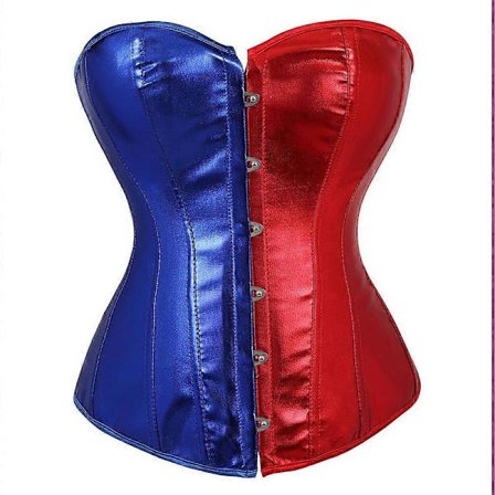 Halloween Sexet Kvinder Blå Rød Splejsning Klovn Korset Strandfest Gotisk Bustier Overbust Undertøj