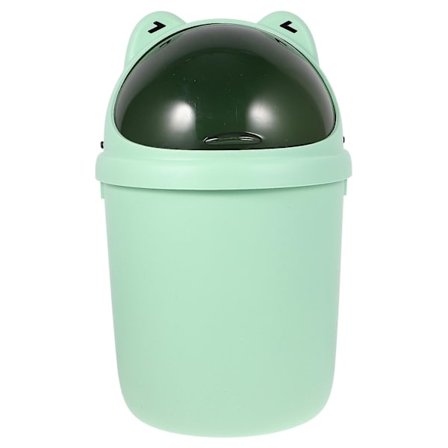 Søppelbøtte i plast med lokk til hjemmekontor, kjøkken, soverom (39,00 x 24,50 x 24,50 cm, lysegrønn)