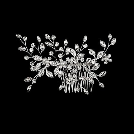 Nyt sølvlegering hårkam håndlavede perler rhinsten mode metal hovedbeklædning elegant hår smykker tilbehør til kvinder