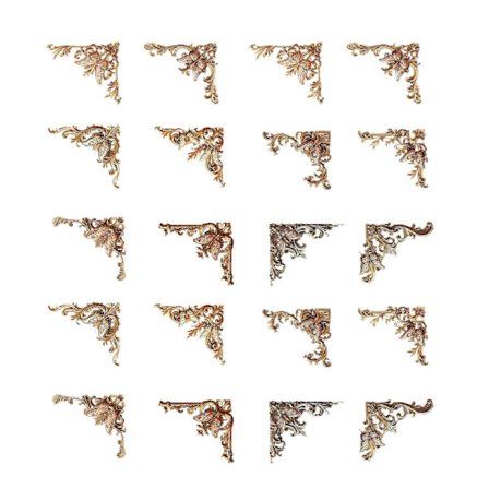 20 stk. Vintage Uthulede Hjørneklistremerker Journal Border Klistremerke Kompatibel med Scrapbooking Journal Fotoalbum Telefondeksel Kunsthåndverk