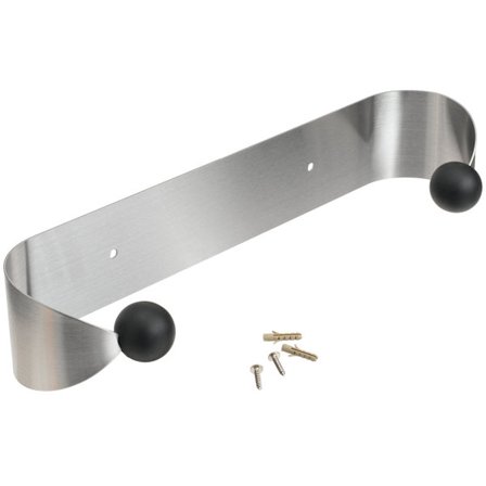 Lille sølvfarvet og sort køkkenrulleholder til underskabet