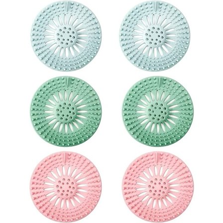 2*(Blå+Grønn+Rosa) Vask Avløpsfilter Bad Gulv Avløp Toalett Svømmebasseng Anti-Tette Filter Hårfilter, Hjemmebruk Fi