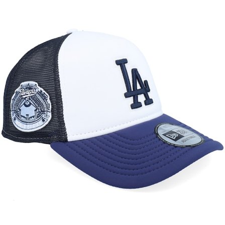 New Era - Los Angeles Dodgers World Series White/Navy A-frame Trucker Trucker White Cap - MLB @ Hatstore