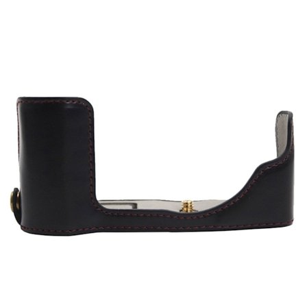 Olympus PEN E-P7 nahkasuojus, jossa on akkuaukko - Musta