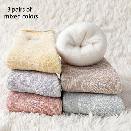 3 par nye tykke sokker til efterår og vinter, med plysfor for varme, ekstremt tykke koralfleece sokker [DB]