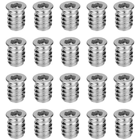 40 stycken möbelhylsmutterskruvar gängade insatser insatser 6*15mm zinkpläterade metallinsatser muttrar typ D hylsmutterskruv typ HEX VIS
