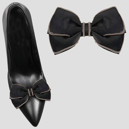 2 STK Skoklips Skinnende dekorative klips SVART