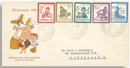 Holland 1950 - NVPH E4 - FDC - Med adresse